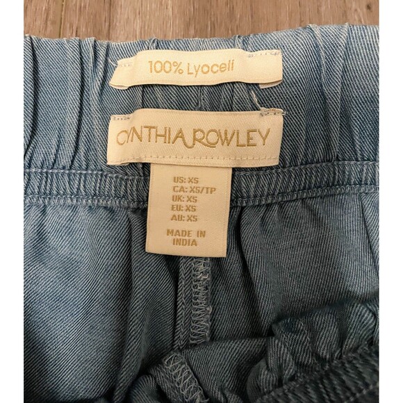 Cynthia Rowley pants Women’s XS Blue 100% Lyocell Ankle Pants Elastic Waist NWT - Picture 4 of 11